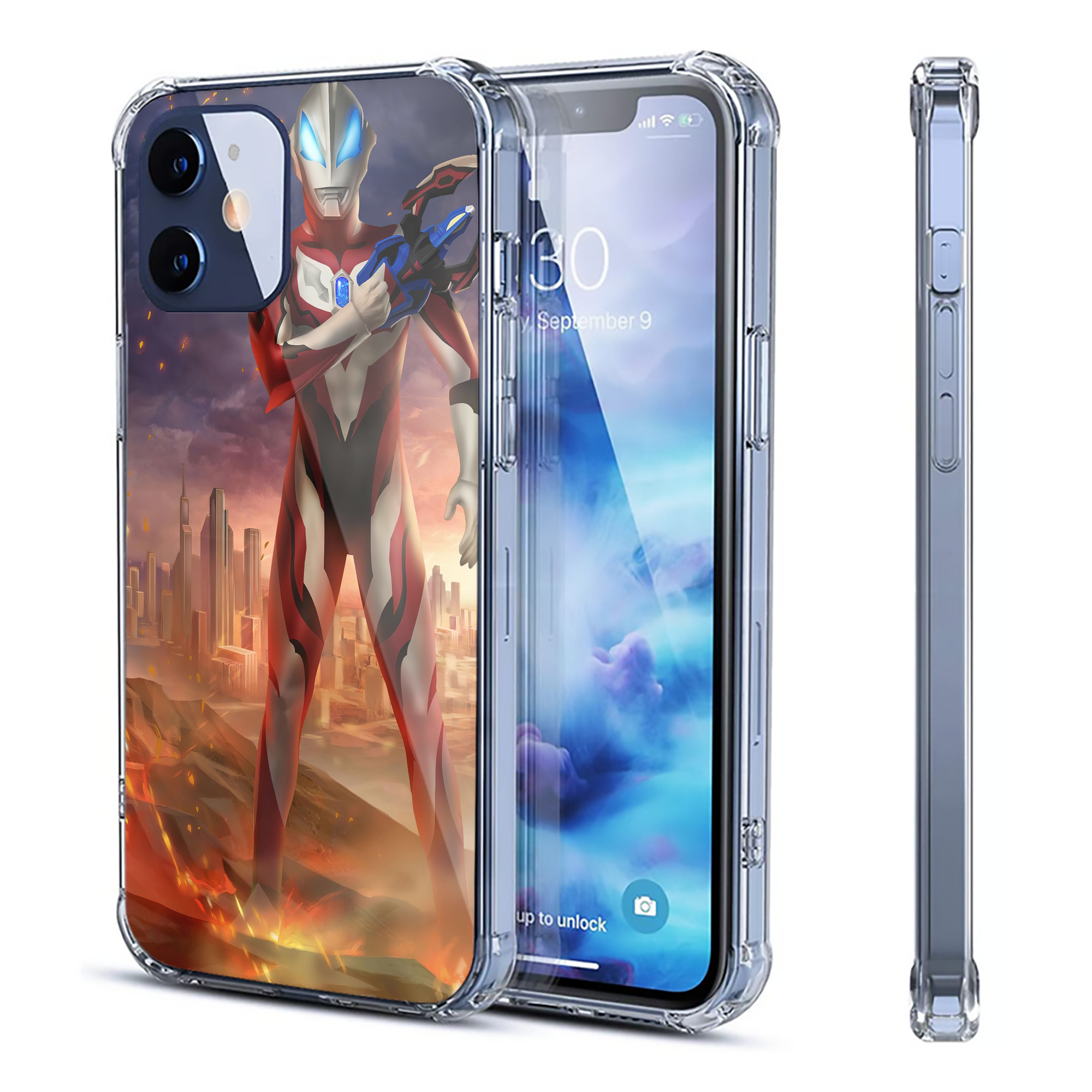 （画像用） ウルトラマン Ultraman 【iPhone 12シリーズ対応】透明スマホケース（クリアソフトケース）